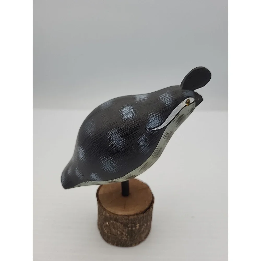 Hand painted wood quail figure, decoy mounted‎ glass eyes